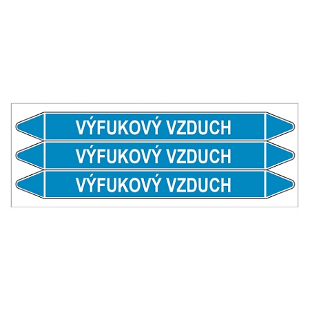 Značení potrubí, výfukový vzduch,3 ks, 355 × 37 mm